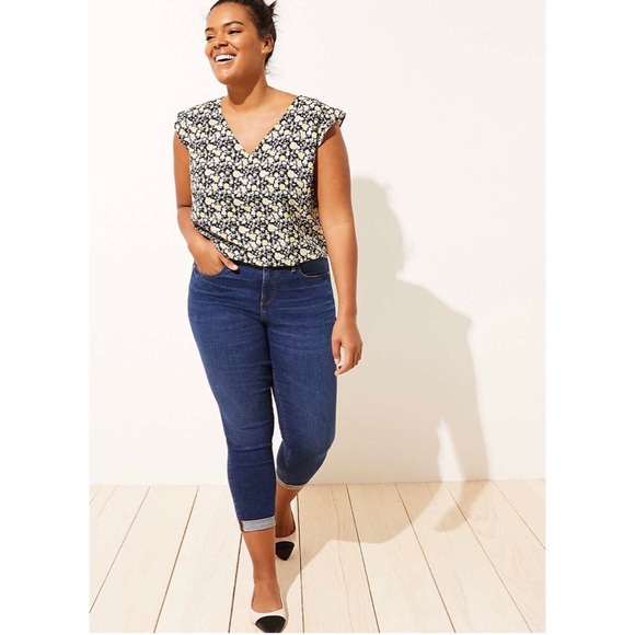 LOFT Plus Soft Slim Pocket Skinny Crop Jeans 24 - Picture 1 of 3